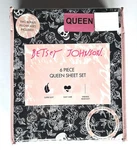Betsey Johnson Halloween Skull Floral Roses Queen Sheet Set 6 Piece Black White. Fixed Price $40.00.