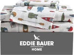 Eddie Bauer - Sheets, Cotton Percale Bedding Twin, Kayak Adventure White. Fixed Price $77.64.