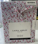 Laura Ashley Queen Sheet Set Emogene Floral Pink 4PC Farmhouse Chic Green. Fixed Price $65.00.
