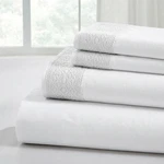 4 Piece Microfiber Set Soft Cooling Bed With Crochet Lace Deep. Fixed Price $59.99.