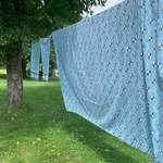 Vintage Wamsutta Full Bed Sheet Set 2 Pillowcases Flat Fitted 4 Pc Geometric. Fixed Price $20.40.