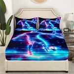 Castle Fairy Soccer Player Fitted Sheet Queen Size Football Bedding Set Neon. Fixed Price $49.69.