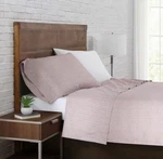 Brooklyn Loom, 12 Pc Microfiber Washed Linen Sheet (1 White + Strip Set). Fixed Price $75.00.