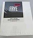 Frye Queen Sheet Set 4 Pc Woven Herringbone 100% Cotton White Nwt. Fixed Price $99.90.