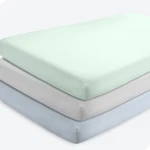 3 Pack Crib Fitted Sheets 52X28 Sky Blue Spring Mint Cloud Grey Microfiber. Fixed Price $33.99.