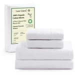 Lane Linen 100% Organic Cotton Queen Set, 4PC Size .... Fixed Price $69.17.