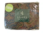 New Vtg Ralph Lauren Brianna Paisley Blue Green Twin Deep Fitted Sheet Nip. Fixed Price $139.00.