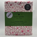 Kate Spade Queen Sheet Set 100% Cotton Percale Pink Red Outline Heart White Rose. Fixed Price $58.45.