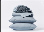 Coyuchi 300 Tc Organic Percale Cotton King Sheet Set Steel Blue, $308, Nwt!. Fixed Price $195.00.