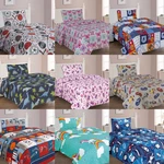 Kids Complete Bed Sheet Set Printed Design Flat, Fitted And Pillow Case. Fixed Price $15.50.