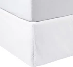 Amazon Basics Lightweight Pleated Bed Skirt, Queen, Bright White. Fixed Price $22.03.