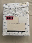 New 4PC Laura Ashley Queen Sheet Set Cottage Rosy Day Blue Green & White. Fixed Price $69.34.