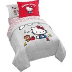 New Franco Sanrio Hello Kitty 5 Pc Twin Bedding Comforter & Sheet Set Gray Red. Fixed Price $42.75.