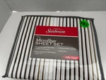 Nip Sunbeam Microfiber Sheet Set Full Alfie Taupe Stripes Brown Tan Easy Care. Fixed Price $20.00.