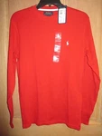 New Polo Ralph Lauren Mens Xs Waffle Pajama Top Sleep Shirt Red $45 Retail. Fixed Price $31.49.
