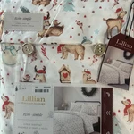 Lillian August 3 Piece Sheet Set Twin-simple Winter Theme Nwt. Fixed Price $24.99.
