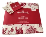 Christmas Holiday Theme Twin Size Sheet Set 4 Piece Flat, Fitted, 1 Pillow Case. Fixed Price $29.00.
