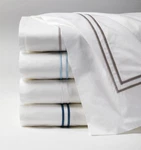 Italy Sferra Grande Hotel Cotton Flat Sheet With Multi-color Stitch Embroidery. Fixed Price $221.00.
