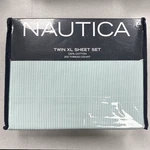 Nautica Twin Xl Sheet Set 100% Cotton Penny Penstripe White Green Bedding. Fixed Price $34.99.