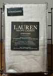 Lauren Ralph 100% Cotton 350TC-GREY-STAFFORD Standard Pillowcase Set- Nip. Fixed Price $32.28.