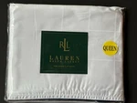 Rare Ralph Lauren Carlisle Queen Flat Sheet Jacquard Windowpane White Sateen. Fixed Price $149.95.