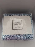 Queen Sheet Set, South Street Loft, 6PC Coolmax, Blue And White. Fixed Price $25.99.