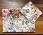 Ralph Lauren Twin Flat Sheet + Pillow Case Allison Blue Ribbon/roses/lilacs. Fixed Price $45.00.