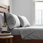 Rivet Soft 100% Percale Cotton Sheet Set & Pillowcase, Easy Care, Pewter -new-. Fixed Price $74.98.