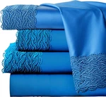 300TC Combed Cotton Lace Oversized Sheet Set, Full, Blue. Fixed Price $94.99.