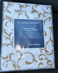 New Cuddledown Scroll Gold White King Flat Sheet 108 X115 Nip. Fixed Price $69.99.