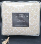 Italian Luxury Sheet Set King Size Clover Cream & White 4 Pc New. Fixed Price $69.99.