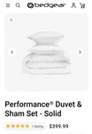 Bedgear 8 Piece Complete Bedding Set King Size Sheet Pillow Case Duvet Sham. Fixed Price $199.99.