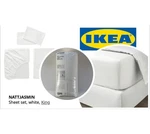 Ikea Nattjasmin King Sheet Set 310 Thread Count Cotton Lyocell White Solid Soft. Fixed Price $51.00.