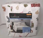 Cuddl Duds Heavyweight Flannel Sheet Set Holiday Icons Full New In Bag. Fixed Price $38.00.