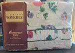 Fieldcrest Waverly Flat Sheet Queen Pretty Pansies Pansy Ruffle Percale New Nos. Fixed Price $35.00.