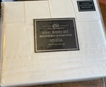 Luxury Sateen Brentford Collection King Sheet Set Ivory 450 Thread Count- New. Fixed Price $55.00.