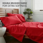 American Home Collection Full Size Sheet Set Ultra-soft Microfiber, 15 Deep Red. Fixed Price $18.20.