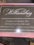 Williamsburg 400 Tc Cotton Sateen Sheet Set King Blush. Fixed Price $49.00.