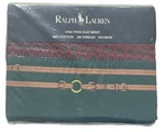 *new Rare Ralph Lauren Wilkes Foulard Equestrian Twin Flat Sheet Red Green Nip!. Fixed Price $84.95.