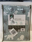 True North By Sleep Philosophy Novelty Printed Cotton Flannel 3-PC Twinsheet Set. Fixed Price $46.99.