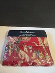 New Ralph Lauren Rll Marseilles Floral Red Ruffled Queen Flat Sheet Sealed. Fixed Price $54.95.