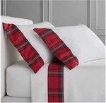 Williams-sonoma Red Tartan Plaid Border King Sheet Set Christmas Pure Luxury. Fixed Price $199.00.