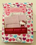 Hello Kitty Multicolored Hearts Queen Sheet Set 100% Cotton. New!. Fixed Price $25.95.