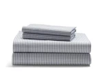 Ralph Lauren Sloane Checked Anti-microbial 4-PC. Sheet Set King $220 Navy Cotton. Fixed Price $150.00.