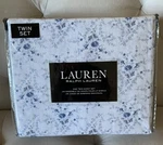 Ralph Lauren Twin Sheet Set Tiny Floral Blue White 3PC Cottage Farmhouse Daisies. Fixed Price $62.99.