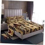 Southwestern Bed Sheets Set Size Geometric Tribal Native King Wood. Fixed Price $69.57.