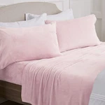 Micro Fleece Sheet Set Queen Extra Deep Pockets Light Pink Ultra Soft Loft. Fixed Price $124.99.