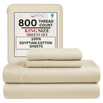 King Deep Pocket SET,100% Cotton Bed Sheets, 800 Thread Cou.... Fixed Price $125.85.