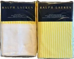 Ralph Lauren Bengal Stripe King Size Sheet Set Yellow Slicker White Full Flat 2. Fixed Price $292.50.