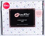 Betsey Johnson 6-PIECE King Sheet Set Pretty Floral Ditsy Lavender Pink Grn Bnwt. Fixed Price $44.18.
